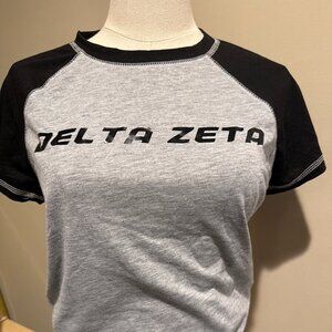 Sorority Delta Zeta Cap Sleeve crop top Adult Large but fits snug